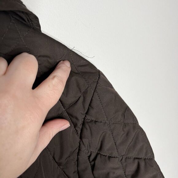 Lands End Jacket Womens XL Quilted Double Breasted Brown Coat Outdoor Casual - Picture 6 of 9